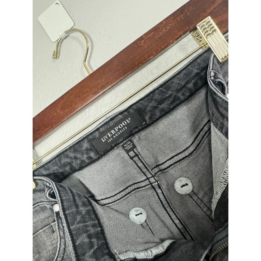Liverpool Los Angeles Gray Split Hem Kick Flare Jeans Raw Hem 16 - Picture 7 of 9